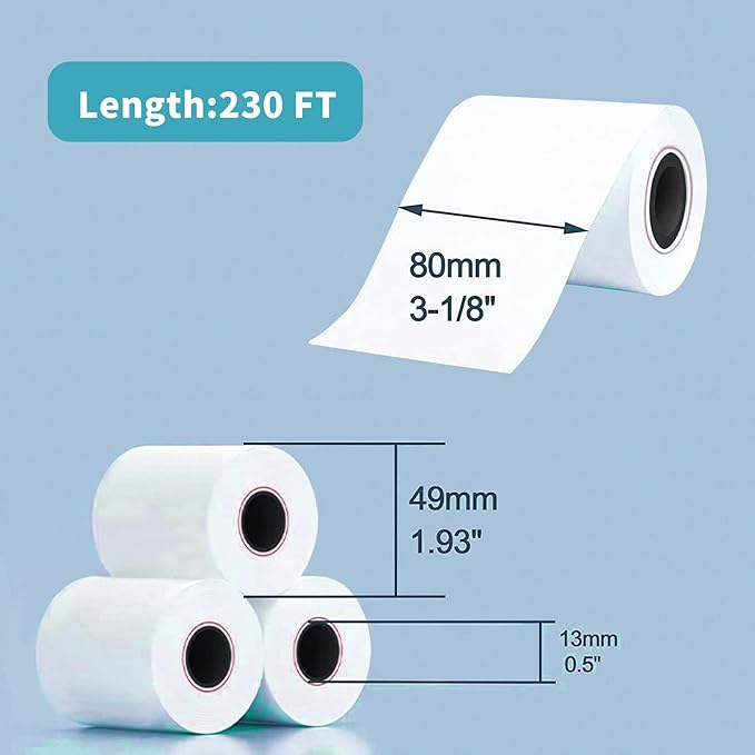 MFLABEL 3-1/8" Thermal Paper Rolls - Image 2