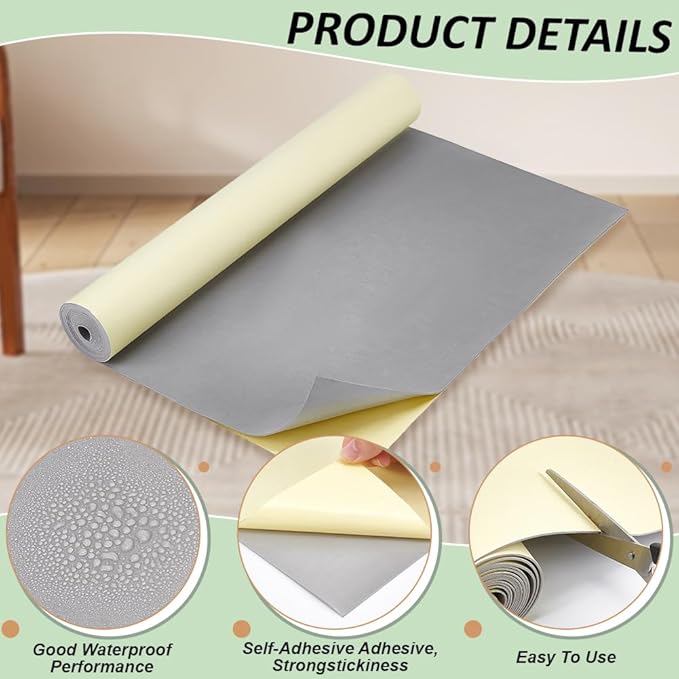 BENECREAT 78.7x15.7 Inch Light Grey Self-Adhesive EVA Foam Roll, 1mm Thick - Image 4
