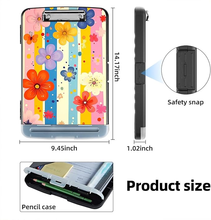 Clipboard with Storage Box & Pen Holder, Heavy Duty Clip Boards 8.5x11 - Image 2