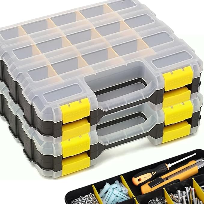 Andalus Tools Organizer Box, Small Parts Storage 34-Compartment Double-Sided by AndalusBrand