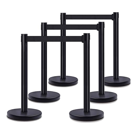 DuraSteel Black Crowd Control Barriers Stanchions by DuraSteel