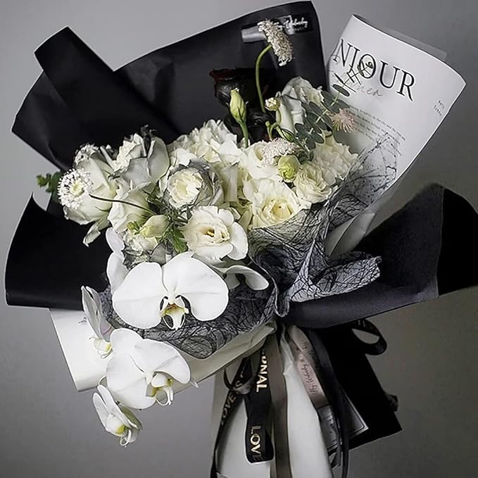 FWSA WRAPS Korean Gray Flower Wrapping Paper Bouquet Thickened Fresh Flowers - Image 2