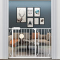 ALLAIBB Extra Wide Pressure Mount Baby Gate Auto Close White Metal Child Dog by ALLAIBB