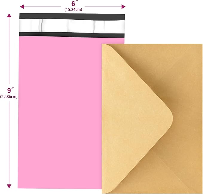 120PC Poly Mailers 6x9 Inch Pink Shipping Envelopes Bags Shipping Bags - Image 2