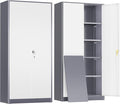 Crownland 72" Metal Storage Cabinet, Lockable Garage Cabinets, High Office by Crownland