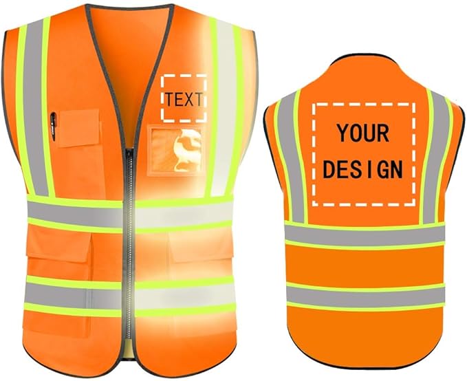 YOWESHOP High Reflective Visibility Safety Vest Custom Your Logo Safety Workwear by YOWESHOP