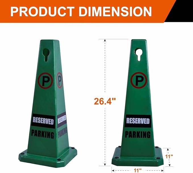 26.5" Caution Cones, 4-Sided Visible Safety Signs - Image 2