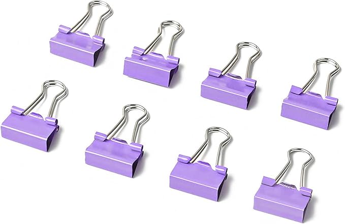 50 Pack Medium Purple Binder Clips 1 Inch, Colored Paper Clamps, Middle Size - Image 5