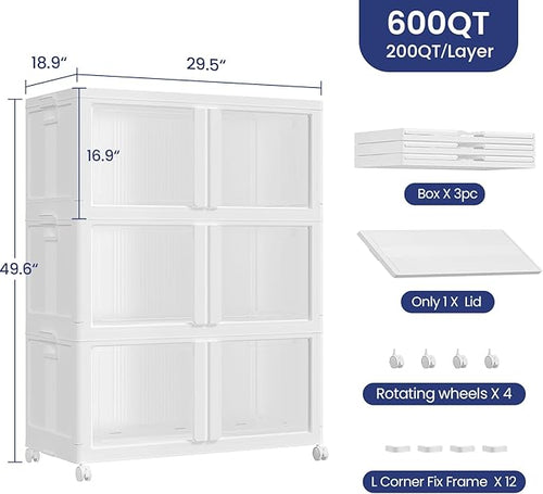 150Gal Plastic Stackable Storage Bins - Image 2