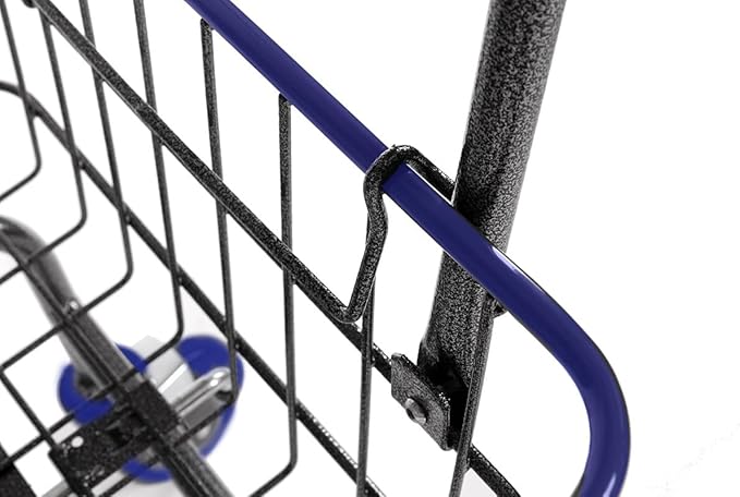 Rolling Laundry Cart with Wheels, Metal Wire Basket, Heavy Duty Utility Cart - Image 4