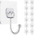 ZESLMG Large Adhesive Hooks for Hanging Wall, 12 Pack Self Sticky Hooks Heavy by ZESLMG