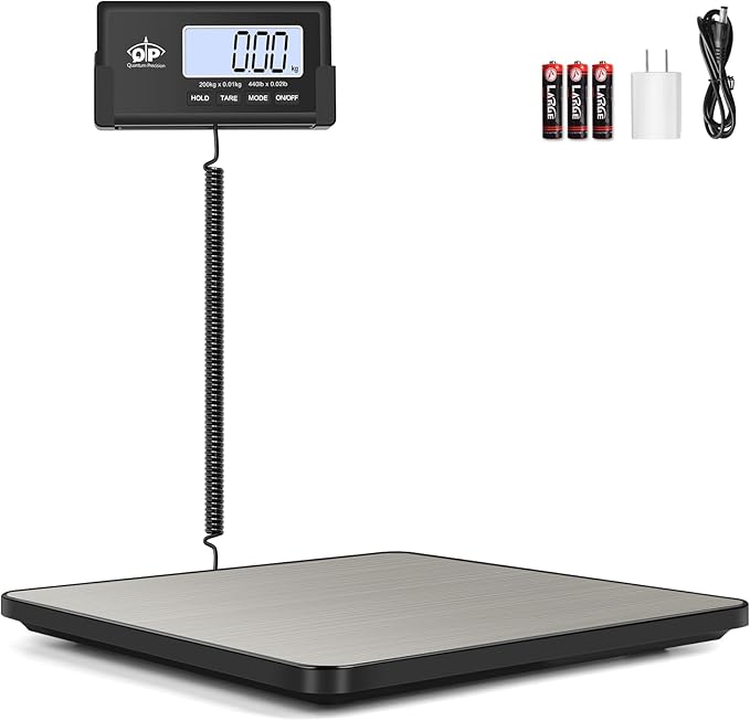 QP Shipping Scale, 440 lb/0.35 oz High Accuracy Digital Postal Scale, Postage by QP