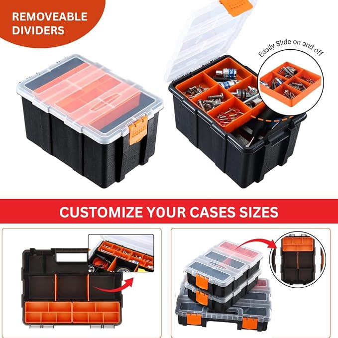 Andalus Tools Organizer Box, Small Parts Storage Multi-Compartment Portable - Image 7