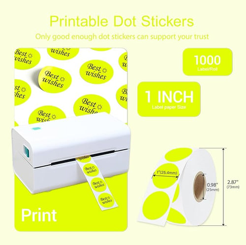 1 Inch Circle Dot Stickers 1000 PCS Color Coding Thermal Labels Dots Writable - Image 2
