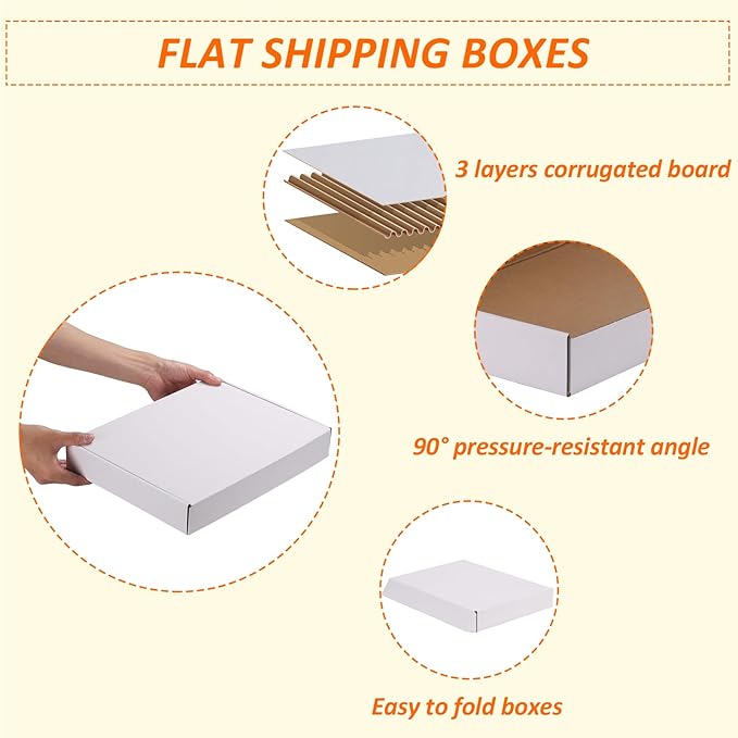 HORLIMER 13x10x2 Shipping Boxes Set of 30 - Image 3