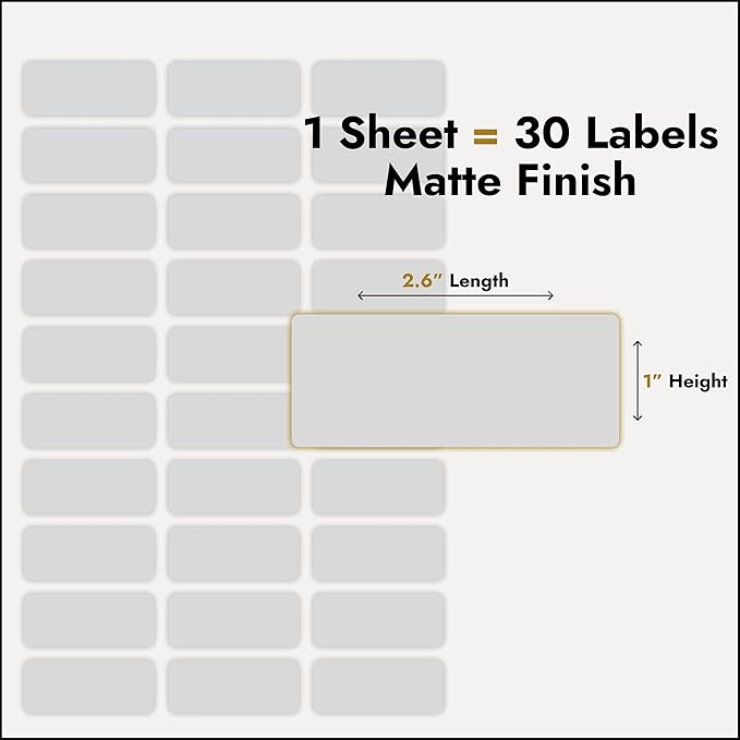 Return Address Labels Personalized, 1 Sheet = 30 Labels, 2.6"L x 1"H - Image 5