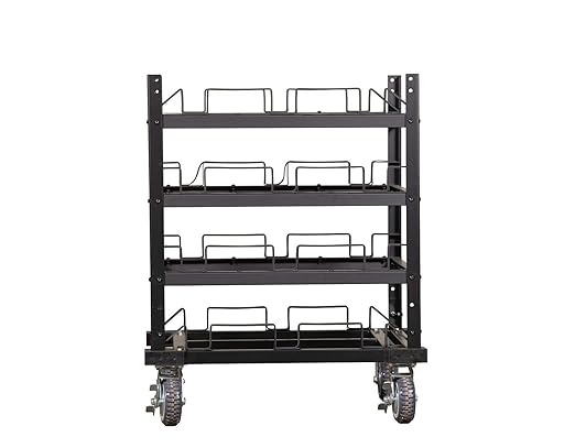 Trafford Industrial Stanchion Post Cart, 12 Posts, Horizontal Padded Storage - Image 7
