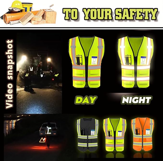 YOWESHOP High Visibility Reflective Safety Vest - Image 2