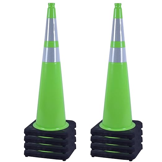 OrangeStar 36" Traffic Cones 8-Pack, Heavy Weighted Base by OrangeStar