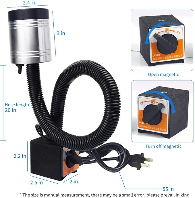 Magnetic Light, Led Machine Light, Magnetic Gooseneck Work Light 900 Lumens 120 - Image 6