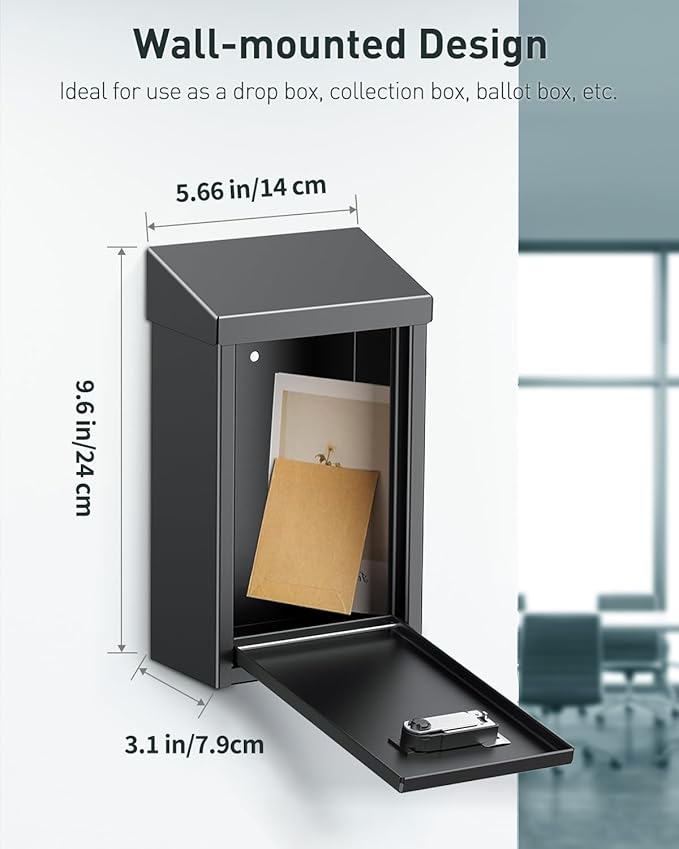 Uniclife Key Drop Box for Outside, Metal Donation Box Collection Box - Image 5