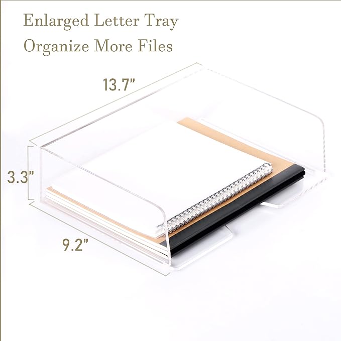 Acrylic Paper Tray Desk Organizers and Office Suplies Document Storage Enlarged - Image 7