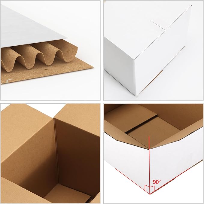 CRUGLA 12x10x4 White Shipping Boxes Set of 15 - Image 3