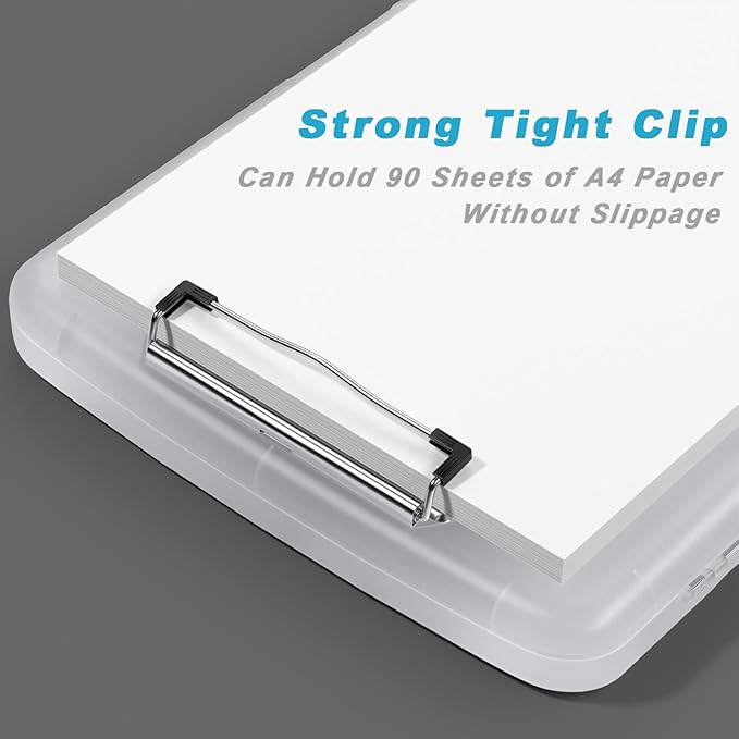Rimilak Plastic Clipboard with Storage, 8.5 x 11 High Capacity Folio Nursing - Image 3