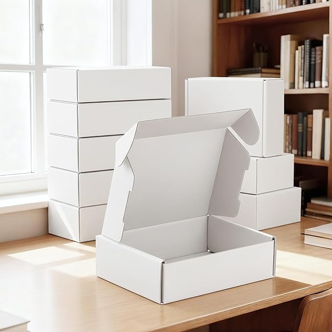 100-Pcs White Small Shipping Boxes - Image 5