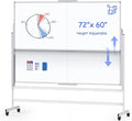 Dry Erase Whiteboard Height Adjustable, 72x60 inches Large Standing Easel White by Maxtek