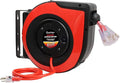 65Ft Heavy Duty Cord Reel, Retractable Extension Cord, 12AWG/3C SJTOW, Lighted by GreenProsper