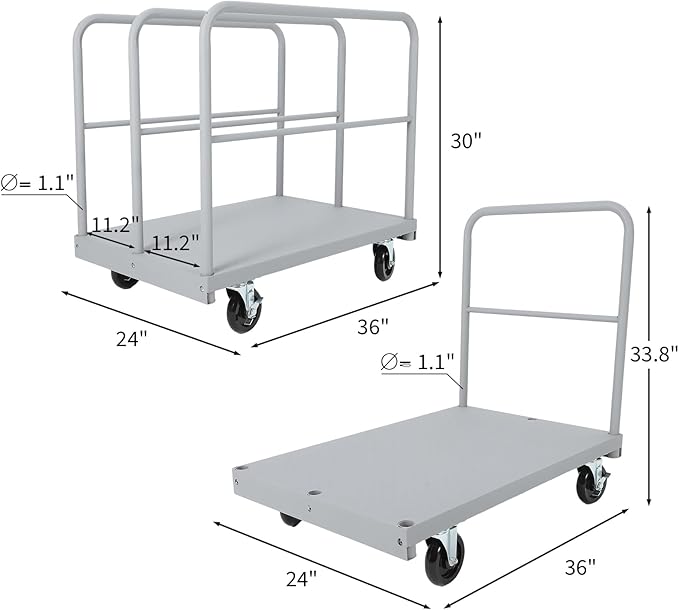2 in 1 Steel Panel Truck Cart, 36x24 inch Flatbed - Image 3