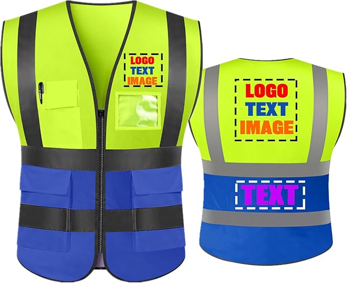 Personalized High Visibility Reflective Safety Vest Custom Your Text Protective by DOBYYUNZHEN