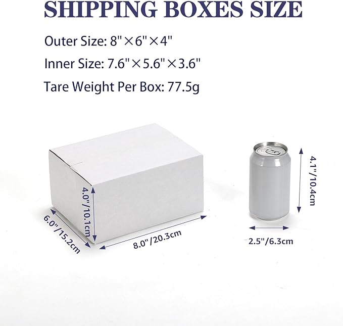 25 Pack Shipping Boxes 8x6x4 Inches, Small Business - Image 3