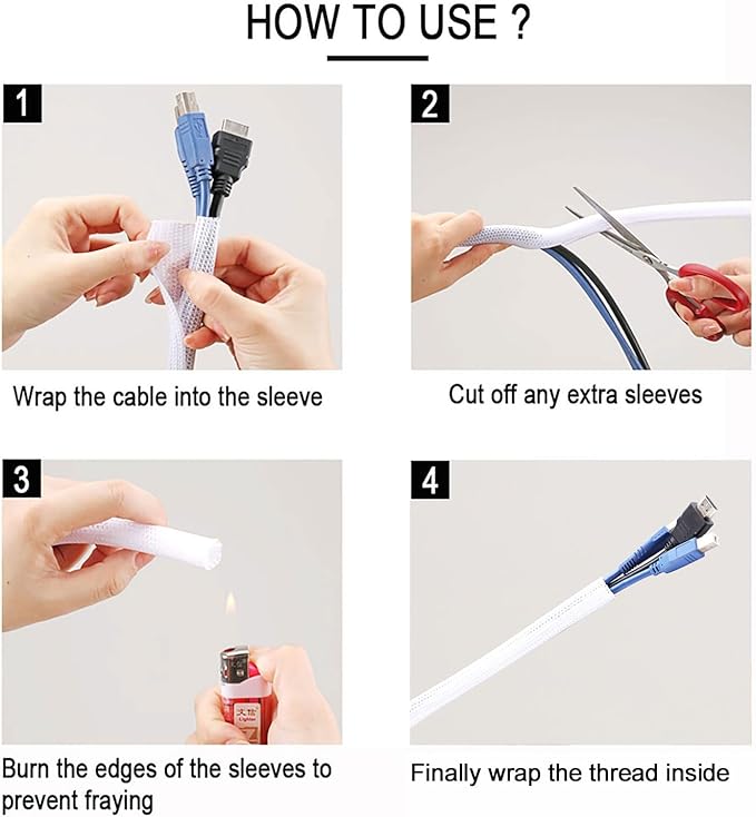 3/4"-25ft Braided Cable Sleeve Protector - Image 8