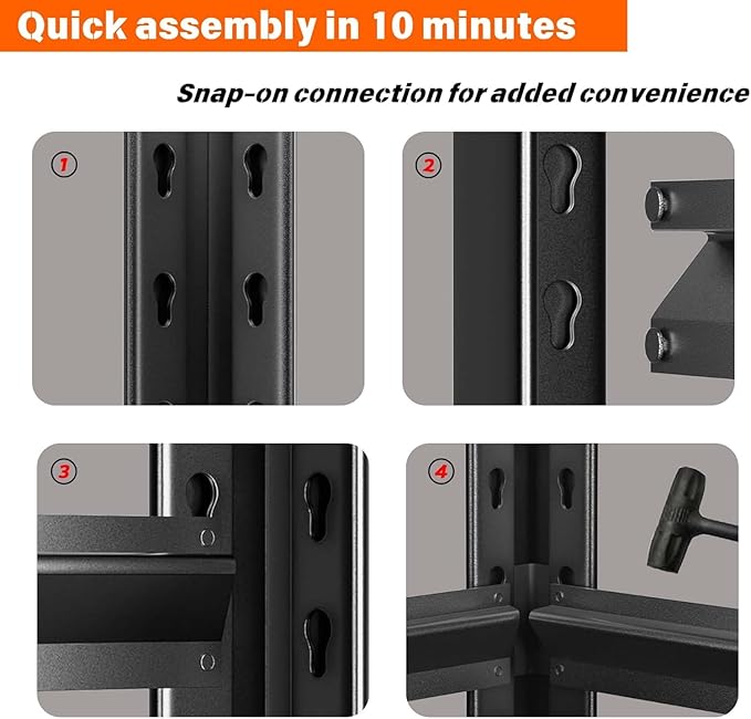 Adjustable 6-Tier Garage Shelving, Heavy Duty Steel Storage Rack, High Load - Image 5