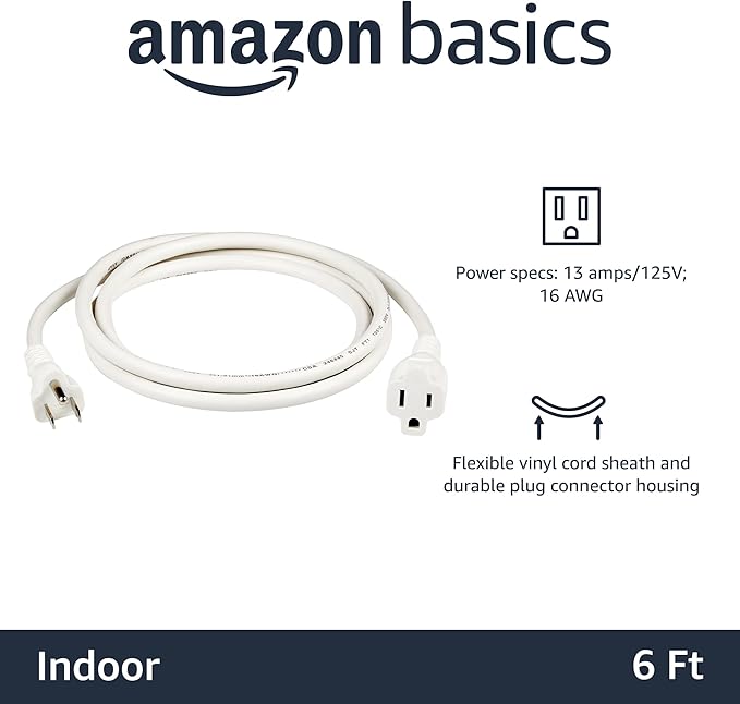 Amazon Basics Extension Cord, 13 Amps, 6 Foot - Image 2