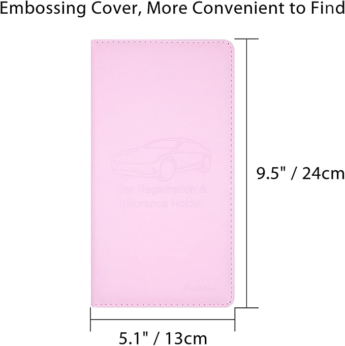 Car Insurance and Registration Holder, 9.5 x 5 Inch PU Leather Vehicle Glove - Image 4