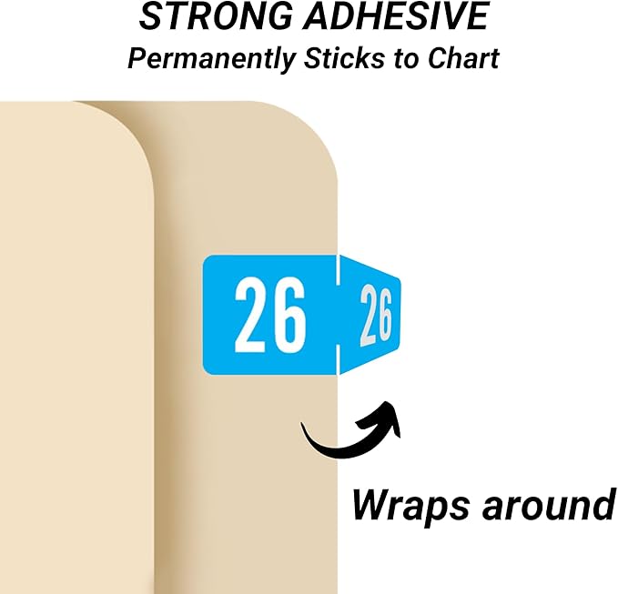2026 Small Year Labels, Doctor Stuff 2026 Chart Stickers, Light Blue Color Coded - Image 2