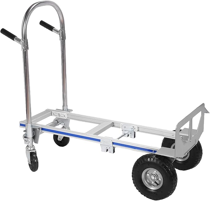 2 in 1 Aluminum 800LBS Capacity Folding Hand Truck Dolly Cart W/Wheel Heavy - Image 8