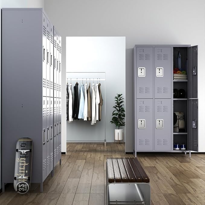 6 Door Locker with Lock, Metal Storage Locker Cabinet with - Image 8