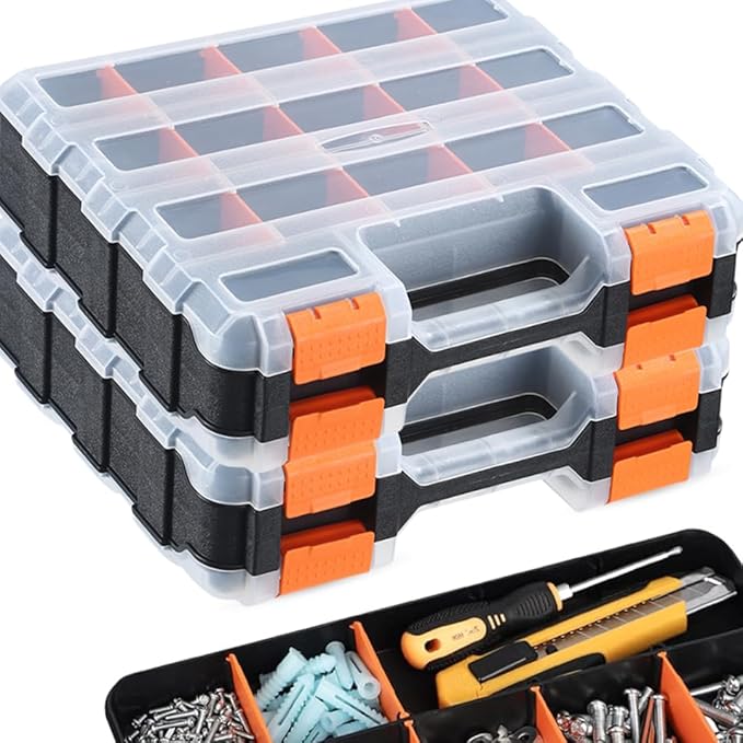 Andalus Tools Organizer Box, Small Parts Storage 34-Compartment Double-Sided by AndalusBrand