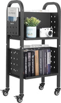 VEVOR Rolling Library Book Cart, 150 lbs Capacity, 17.7 x 13.0 x 34.6-Inch by VEVOR