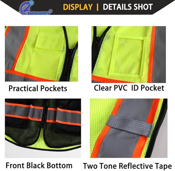 Reflective Mesh Safety Vest for Men Women - Image 6