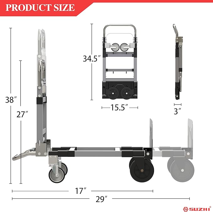 3 in 1 Convertible Hand Truck Dolly Cart - Image 2