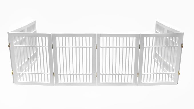 Pet Dog Gate Strong and Durable Freestanding Folding Acacia Hardwood Portable - Image 8