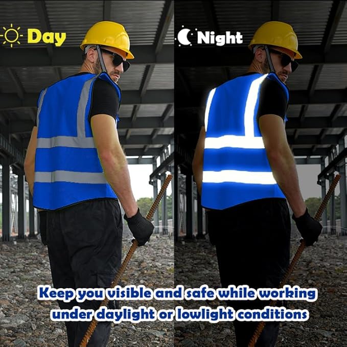 BeautyWill Custom Logo Safety Vest Class2 High Visibility Reflective Vest - Image 6