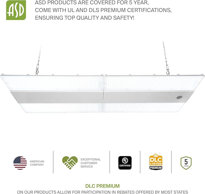 ASD LED Linear High Bay Light Fixture, Commercial Shop Lighting | Dimmable - Image 8