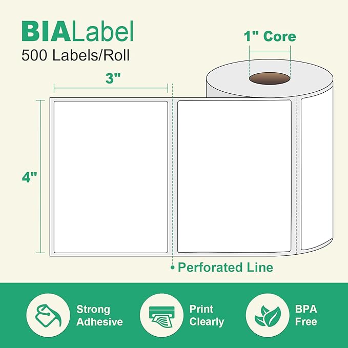 12 Rolls 4" X 3" Thermal Labels, 500/Roll - Image 2