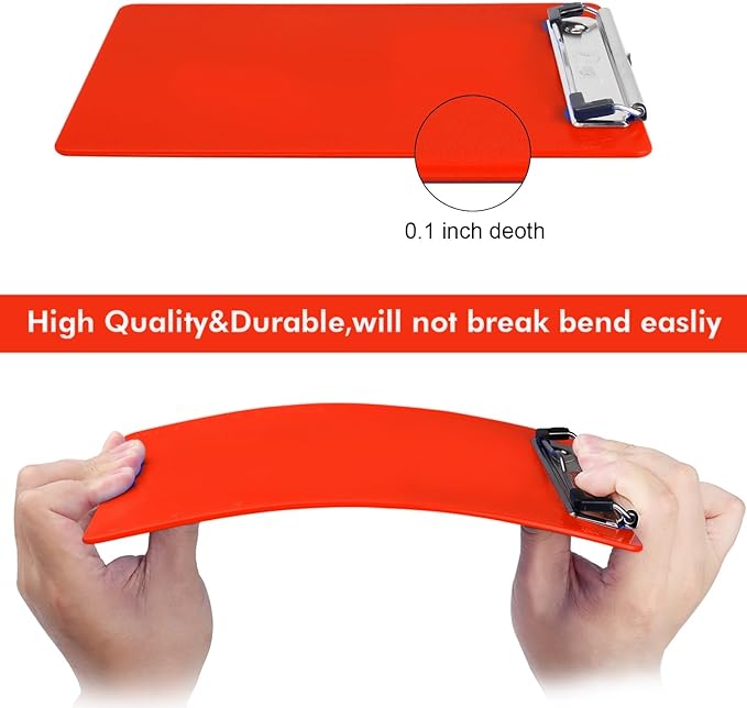 Red Nursing Clipboard with Pen Holder, Plastic Clip Boards 8.5x11 Heavy Duty - Image 4